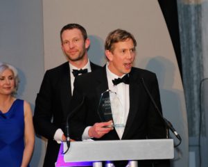 William Crawford accepting the award